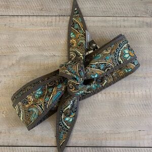 Chico’s Olive Reversible Quilted Obi Belt